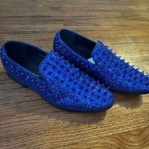 Alberto Fellini Men’s dress shoes - blue glitter and spikes